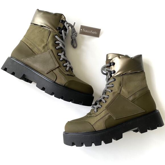 Franco Sarto Women Khaki Balin Outdoors Lace-up Ankle Hiking Boots Size 8.5M - Picture 5 of 7